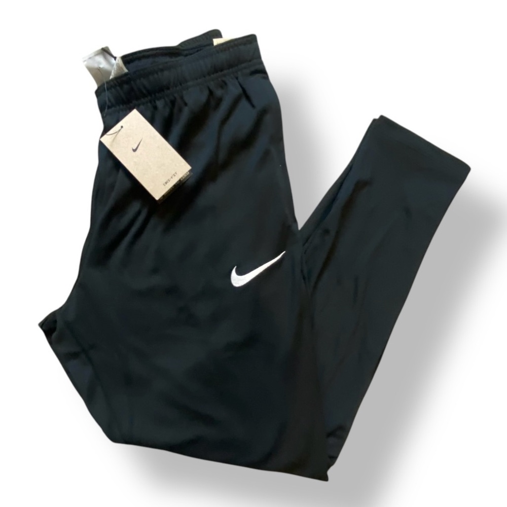 Nike Men’s Black Pants with White Swoosh Jogger Track pants